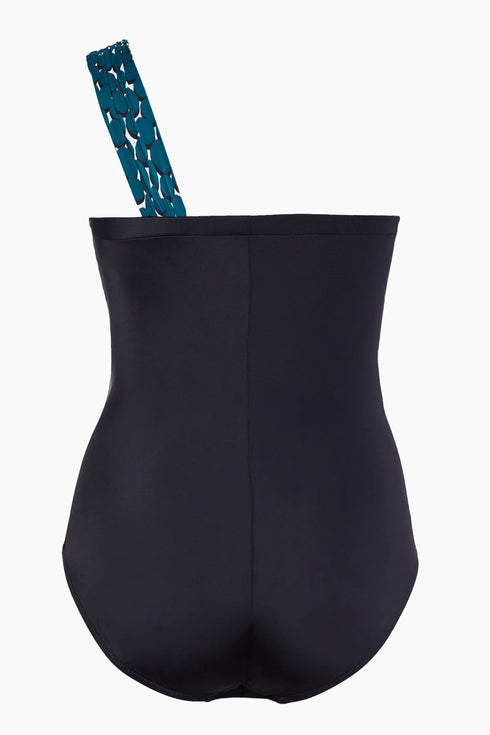 MagicSuit Shadow Dot Colorblock Goddess One Piece Swimsuit
